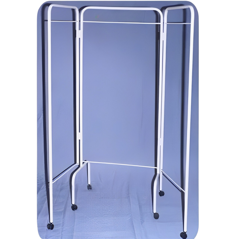 Biombo de tres cuerpos con tela, anti fluidos, cold rolled, rodachines