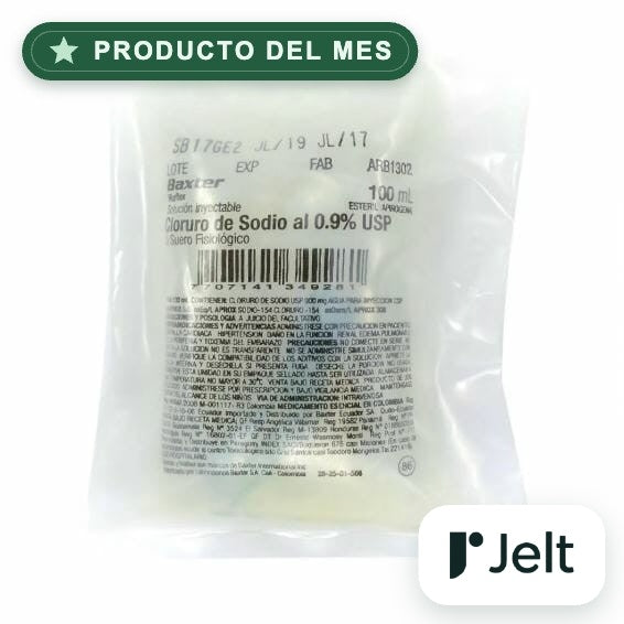 Solución Salina Baxter 0.9% Cloruro de Sodio Bolsa x 100 ml