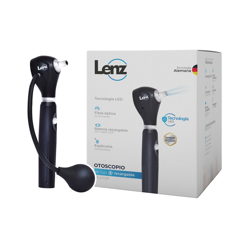 Otoscopio recargable de lujo profesional Lenz, HS-OT10F