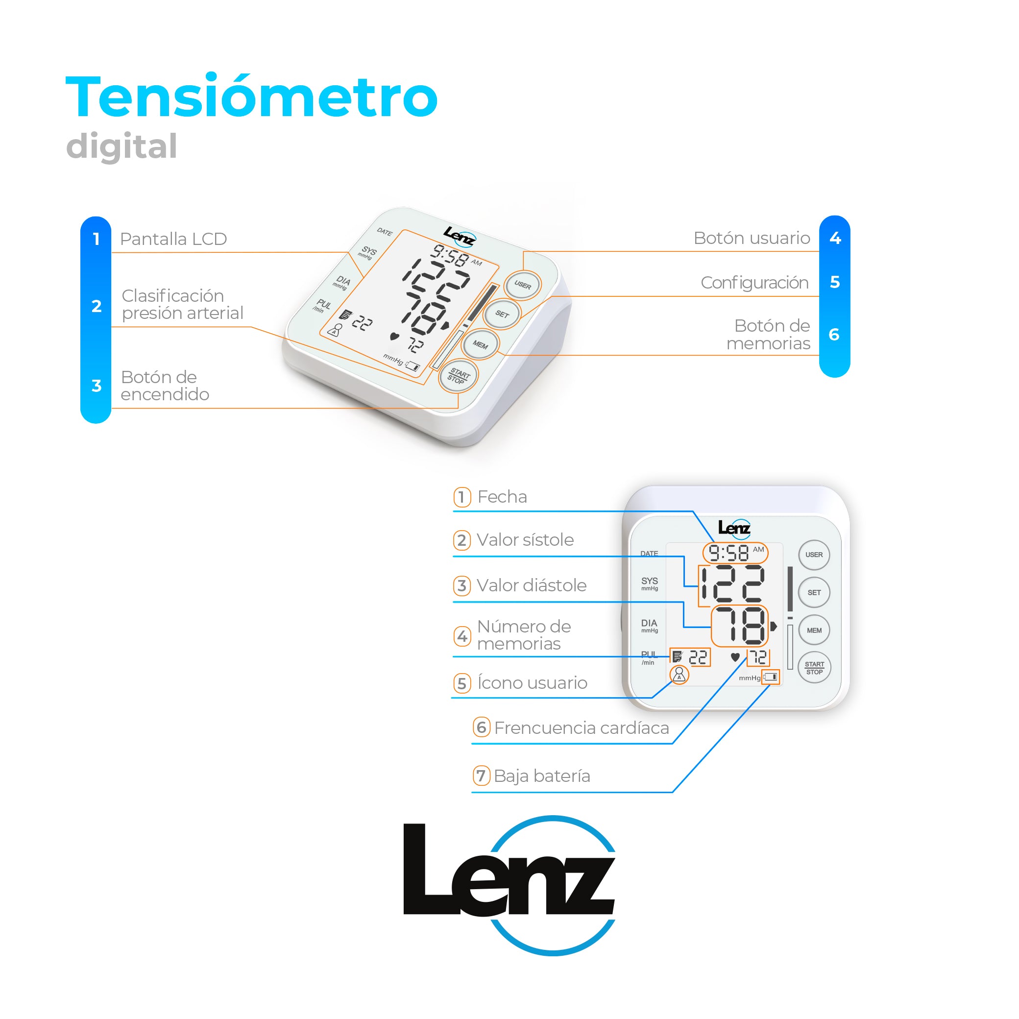 Tensiómetro digital REF. LT-P31 de brazalete Lenz