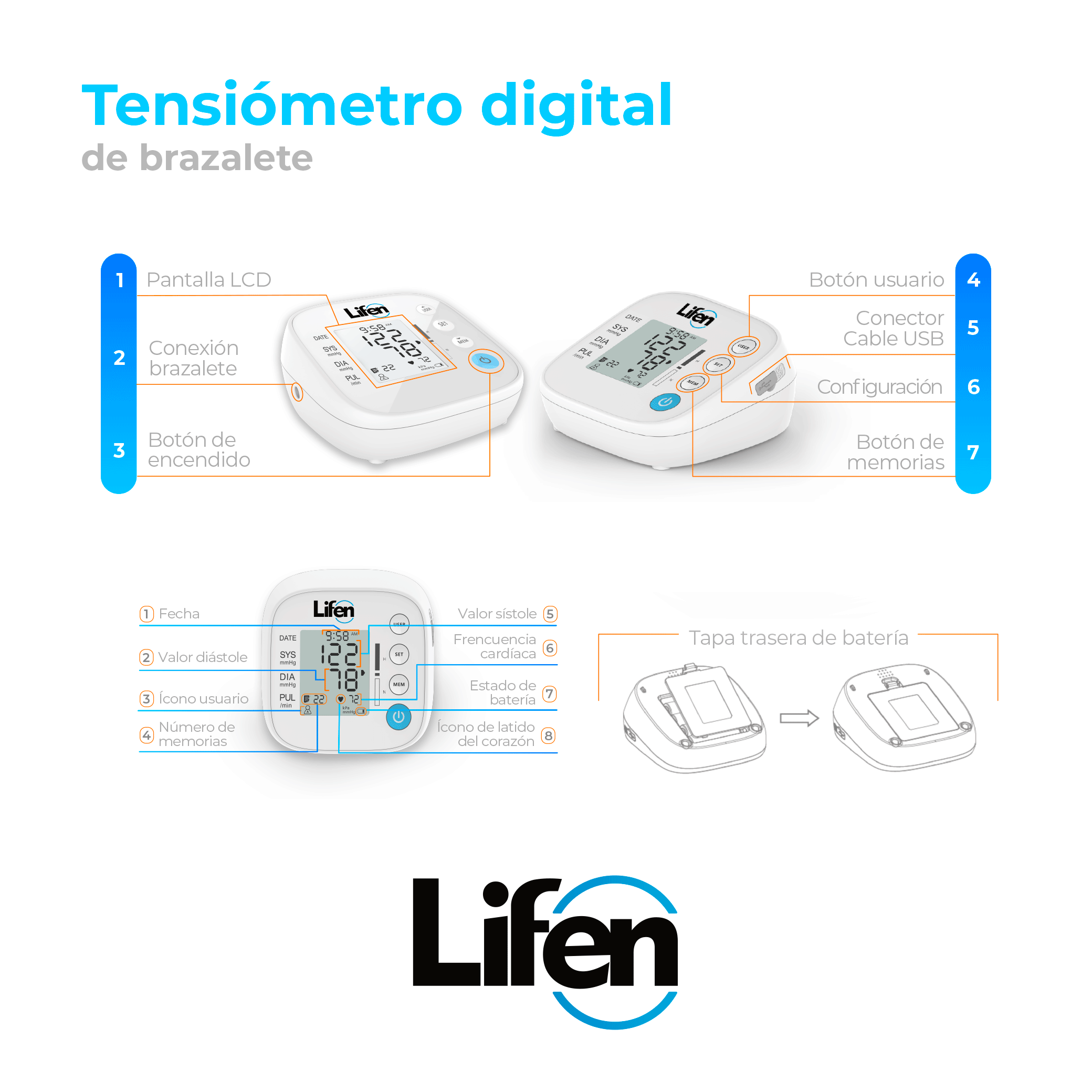 Tensiómetro digital REF. LT-P70 de brazalete Lenz