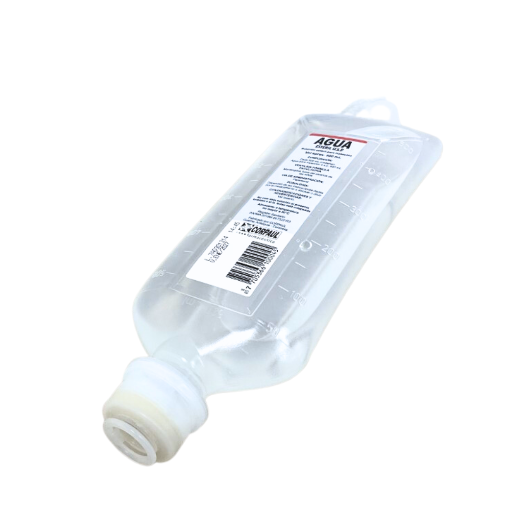 Agua estéril Corpaul - 500 ml Corpaul, unidad, solución inyectable, irrigación dilución, medicamentos. - Jelt
