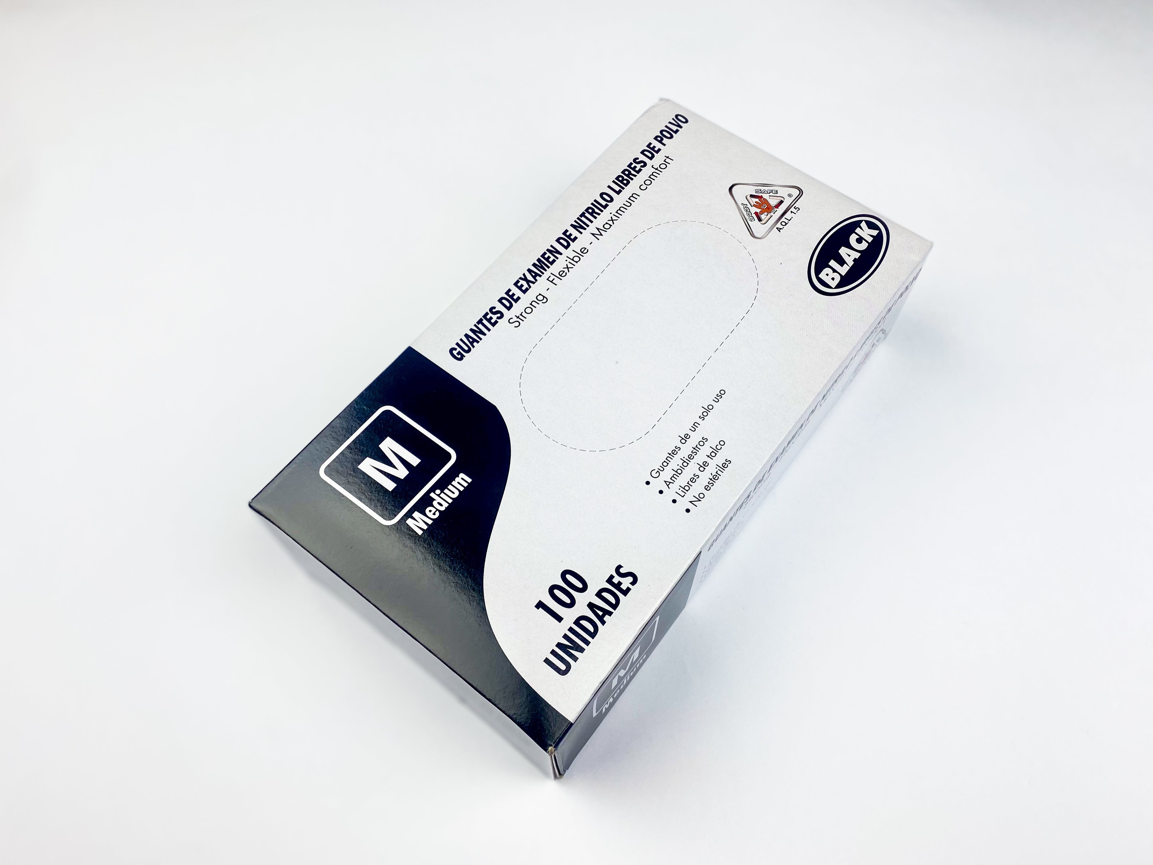 Guantes de nitrilo negro - Caja x 100 unidades - Pedido 10 cajas - Jelt